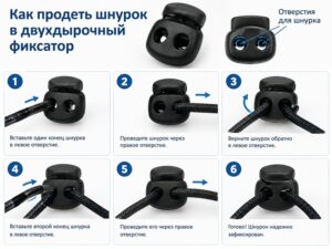 Как вставить шнурок в фиксатор